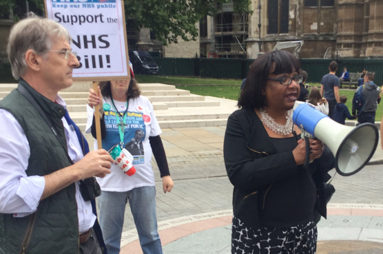 Dianne Abbott and Bill rally July 16 web