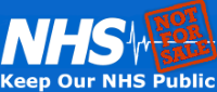 NHS not for sale - Keep Our NHS Public (logo)