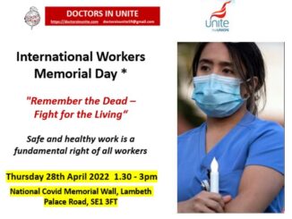 International workers memorial day event graphic