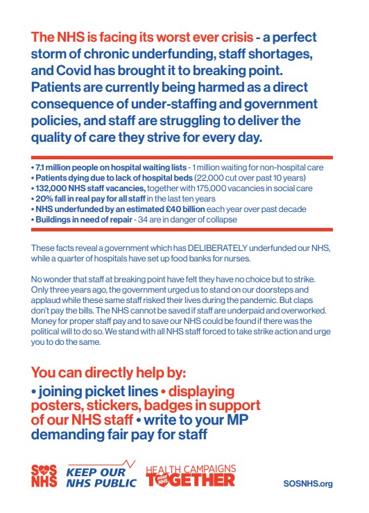 Stand with NHS staff text