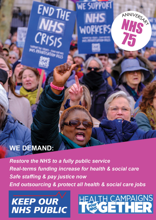 NHS 75 front of leaflet