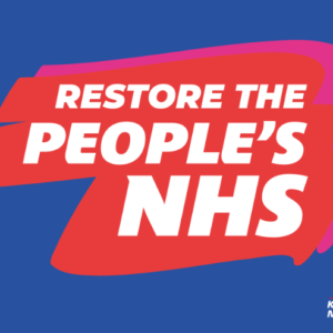 Restore the People's NHS postcard front