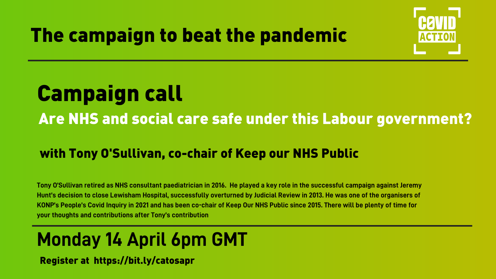The campaign to beat the pandemic | Covid Action | Campaign call