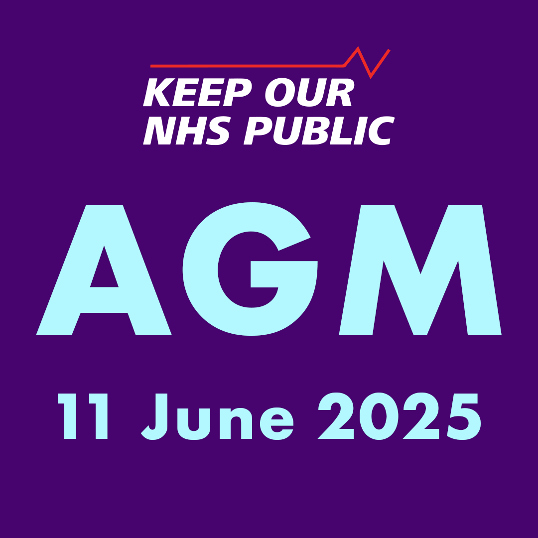 Keep Our NHS Public logo | AGM | 11 June 2025