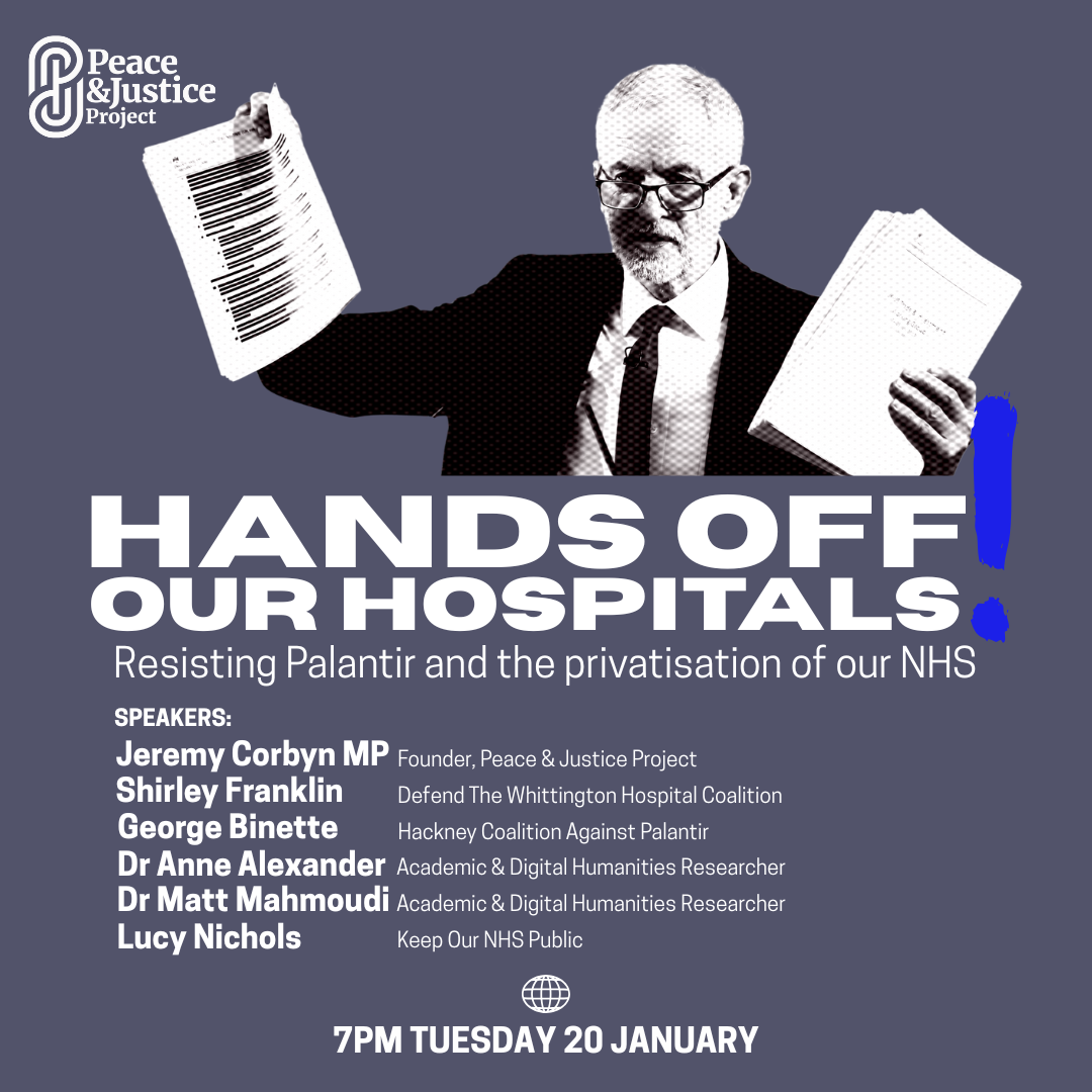 Hands off our hospitals event. 7pm Tuesday 20 January. Peace & Justice Project.