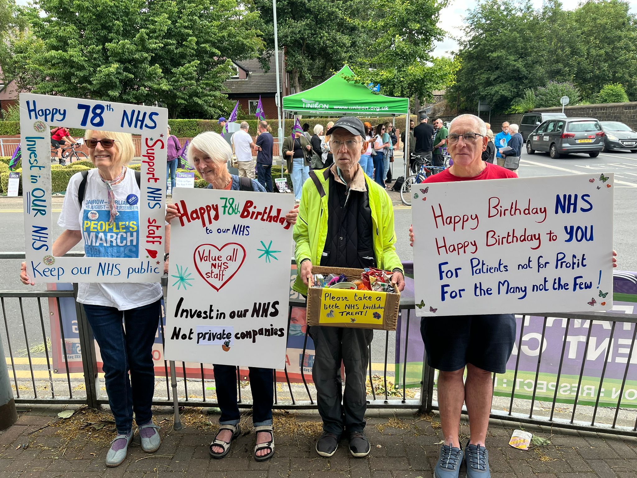 For people hold signs supporting the NHS