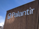 Palantir logo on the side of a building