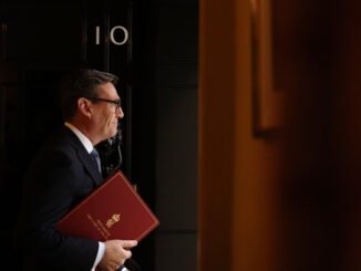 Andy Burnham outside Number 10.