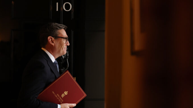 Andy Burnham outside Number 10.